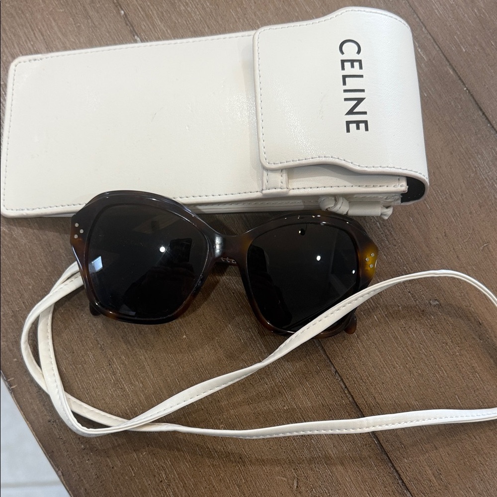 Celine Tortoise Shell Sunglasses with Case